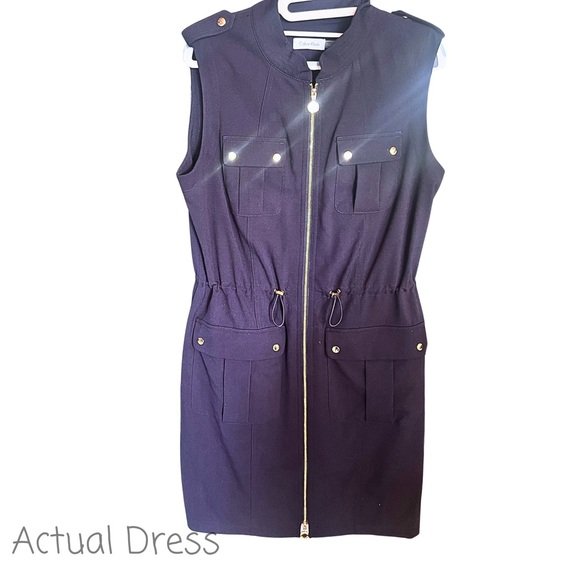 👛 Calvin Klein Navy Military Career Dress Size 12 💙👗 - Picture 5 of 7